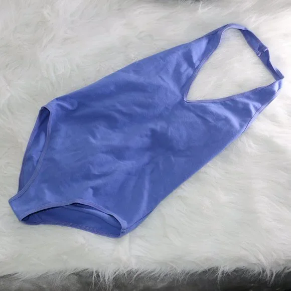 American Apparel Blue Backless Halter Bodysuit - Picture 5 of 7